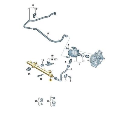 Kraftstoffverteiler Einspritzleiste Audi Seat Skoda VW 06Q133317B