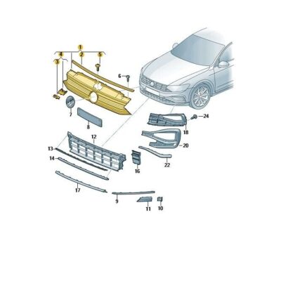 Kühlergrill Frontgrill schwarz VW Passat 3G0853651BBBUS