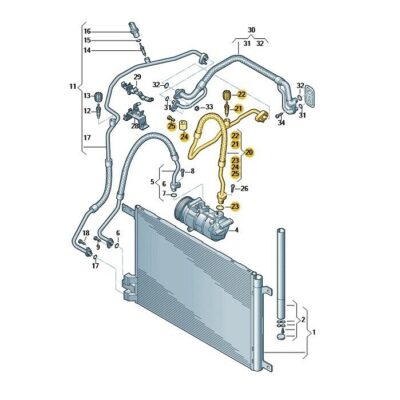 Klimaleitung Klimaschlauch Audi Seat Skoda VW 5Q0820743C