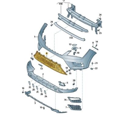Gitter Grill schwarz-glänzend Seat Ateca 575853668C 041