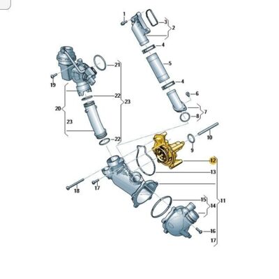 Kühlmittelpumpengehäuse Audi A6 A7 A8 079121014M