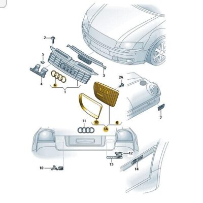 Kühlergrill Frontgrill platiniumgrau Audi A3 8P S3 8P0853651A 1RR
