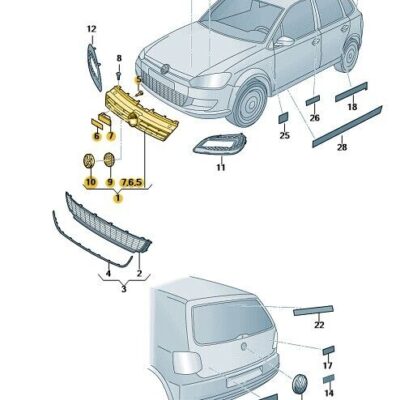 Kühlergrill satinschwarz VW Polo 2010>2014 6R0853651B 9B9