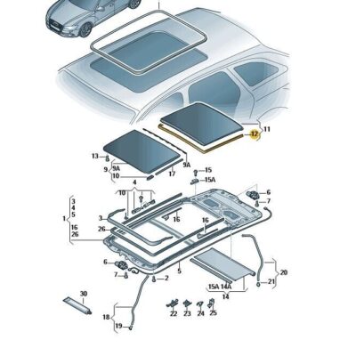Dichtung Glasdeckel Schiebedach hinten Audi A6 4G9877913