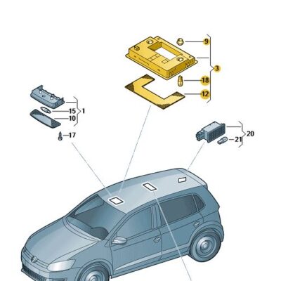 Innenleuchte Leseleuchte Leuchte perlgrau VW Polo 6Q0947105H Y20
