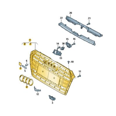 Kühlergrill Frontgrill twilight matt Audi A5 8W6853651R RP5