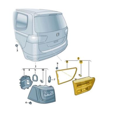 LED Schlussleuchte Rückleuchte Heckleuchte rechts Seat Alhambra 7N5945308