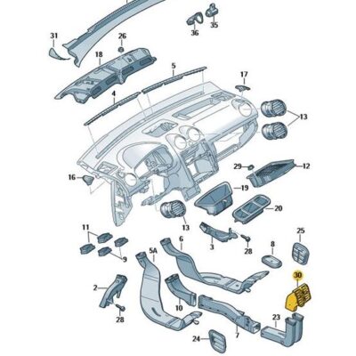Ausströmer Luftausströmer VW Caddy Touran 1T0819203B 9B9