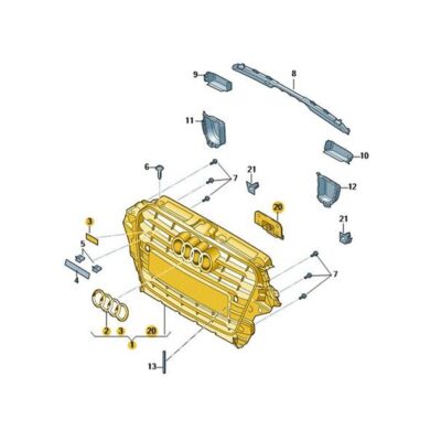Kühlergrill Frontgrill schwarz Audi A3 8V5853651  T94