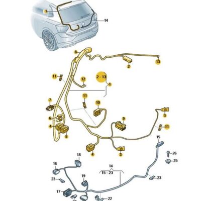 Kabelbaum Leitungssatz Heckklappe VW Polo 2G0971147C