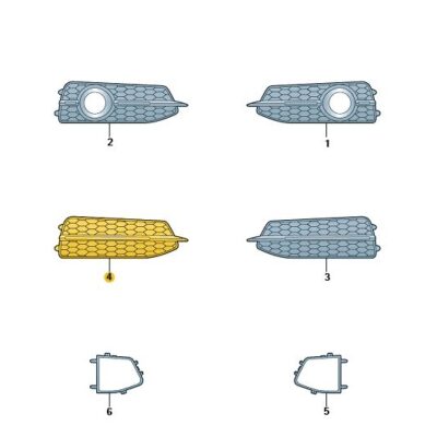 Gitter Grill rechts unten Audi A6 4G0807682D 9B9