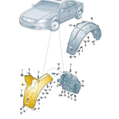Radhausschale Innenkotflügel vorn links Audi A8 4E0821171Q