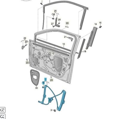 Fensterheber ohne Motor vorne links VW Golf 2-türig 5G3837461H