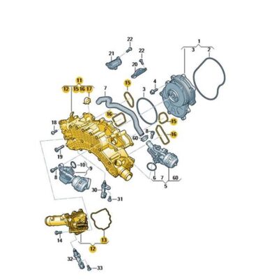 Kühlmittelreglergehäuse Audi A8 Q7 Q8 057121111AA