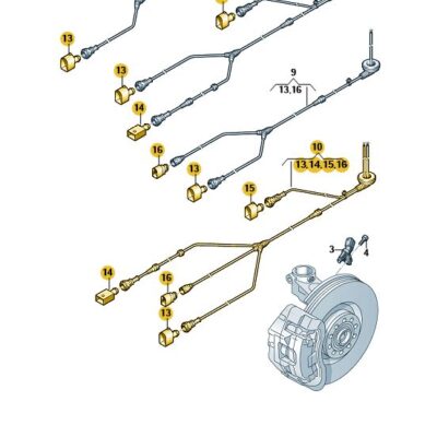 Leitungssatz Kabelbaum ABS Sensor Seat Skoda VW 1K0927903G