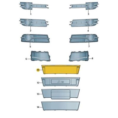 Blende für Kennzeichen grau Einparkhilfe Audi A6 4F0807285  1QP
