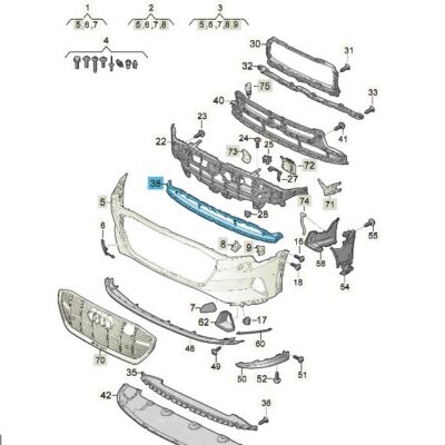 Gitter Grill unten Audi e-tron Q8 e-tron 4KE807647  9B9