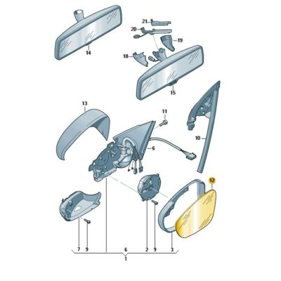 Spiegelglas links asphärisch-weitwinkel VW CC EOS Passat 3C8857521C