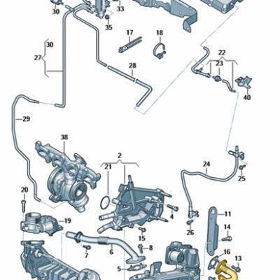 AGR Rohr Verbindungsrohr Dichtungen VW T6 Crafter 04L131521BF