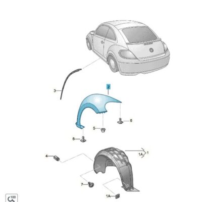 Kotflügel hinten rechts unlackiert VW Beetle 5C5821306C