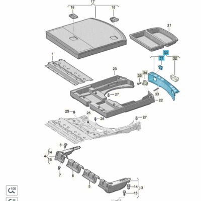 Abdeckung für Schlossträger VW Touran 1T0863459A 71N
