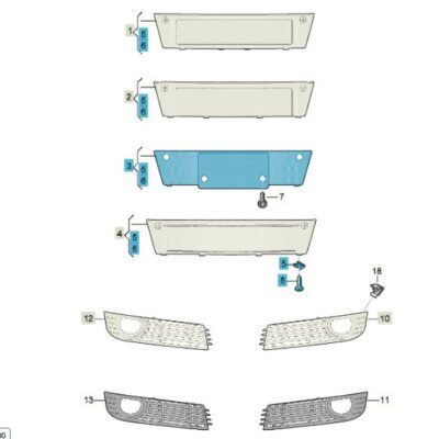 Kennzeichenträger Einparkhilfe Audi A8 4E0807285AFT94