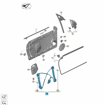 Fensterheber ohne Motor vorne rechts VW Golf Cabriolet 5K7837462E