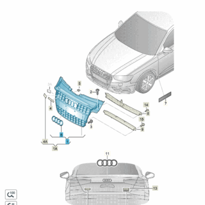 Kühlergrill Frontgrill schwarz Audi A4 B8 8K 8K0853651F T94