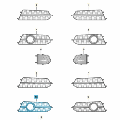 Lüftführungsgitter Grill rechts satinschwarz Audi A6 4G0807648E BMT