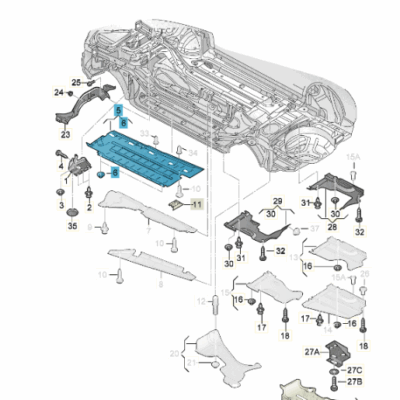 Unterboden Verkleidung rechts Audi A4 8E0825208D