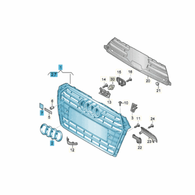 Kühlergrill Frontgrill schwarz/dark chrom Audi A4 8W0853651  FUH