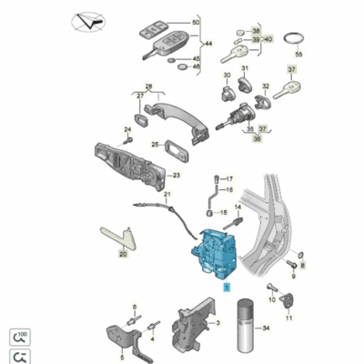 Türschloss vorn links VW T6 7E1837015B