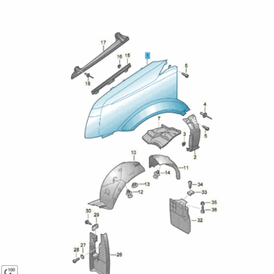 Kotflügel vorn links unlackiert VW Crafter 2E0821305