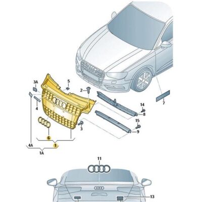 Kühlergrill Frontgrill schwarz Audi A5 8T0853651H ALZ