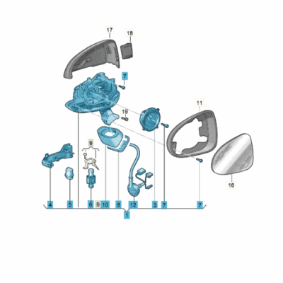 Außenspiegelgehäuse Außenspiegel rechts VW Touareg 7P6857508AC9B9