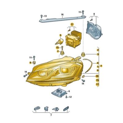 LED Scheinwerfer vorne rechts VW Golf 5G1941774B