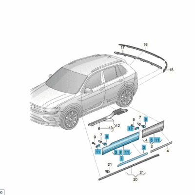 Abdeckung für Tür rechts vorn VW Tiguan 5NN854940C GRU