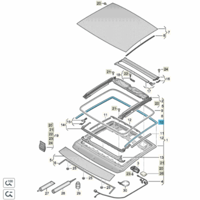 Dichtung Schiebedach Audi A3 Seat Ibiza Leon VW Golf 2G0877459A