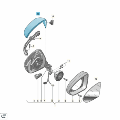 Spiegelkappe rechts grundiert VW Touran 5TA857538  GRU
