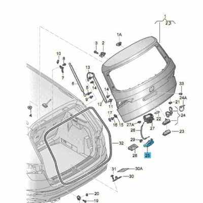 Klappenschloss Schloss Heckklappe Seat Skoda 5F0827505A