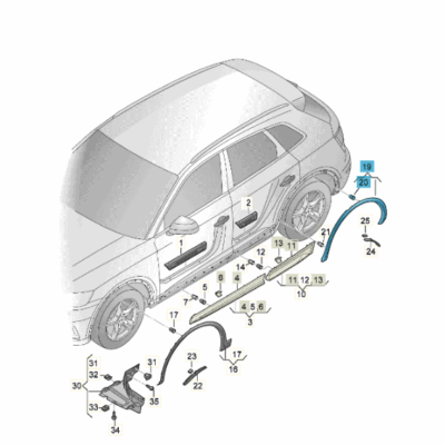 Radabdeckung rechts hinten Audi Q5 80A853818  4W3