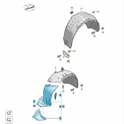 Radhausschale Innenkotflügel vorn rechts VW Passat 3J0805912D