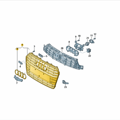 Kühlergrill Frontgrill schwarz-glänzend Audi A6 4G0853651AET94