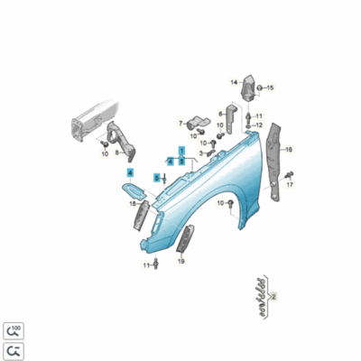 Kotflügel vorn rechts unlackiert Audi RS5 8W6821022A