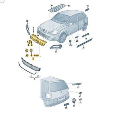 Kühlergrill R-Line WRC Frontgrill schwarz VW Polo 5 6R0853651AC041