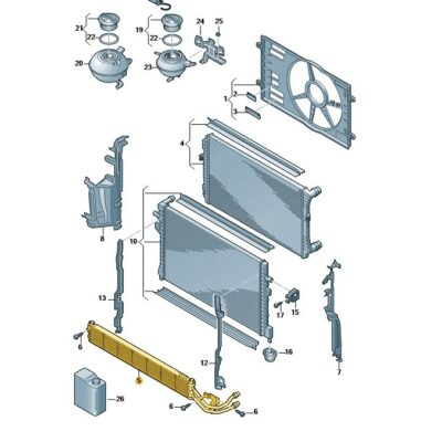Zusatzkühler für Kühlmittel Audi Seat Skoda VW 5WA121251J