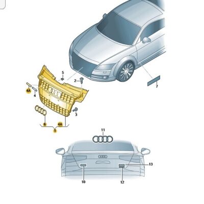 Kühlergrill Frontgrill briliantschwarz Audi TT 8J0853651 Y9B