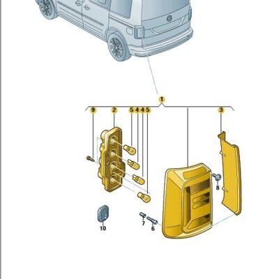 Schlussleuchten Rücklichter abgedunkelte links rechts VW Caddy 16>