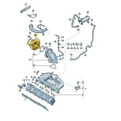 Drosselklappensteuereinheit Audi Seat Skoda VW 03C133062AA