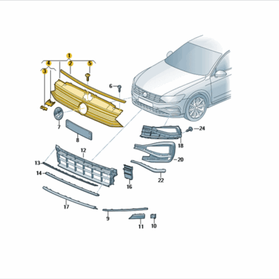 Kühlergrill Frontgrill schwarz VW Passat 3G0853651BBBUS